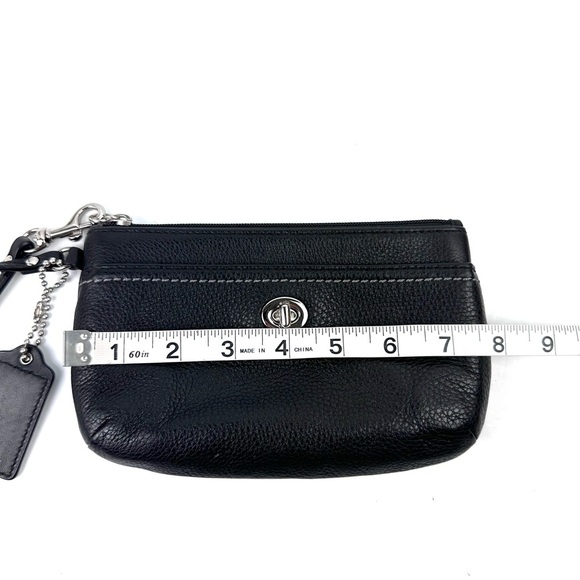 Coach Park Wristlet Black Leather Clutch Large Hangtag Wallet Night Out - Picture 8 of 9